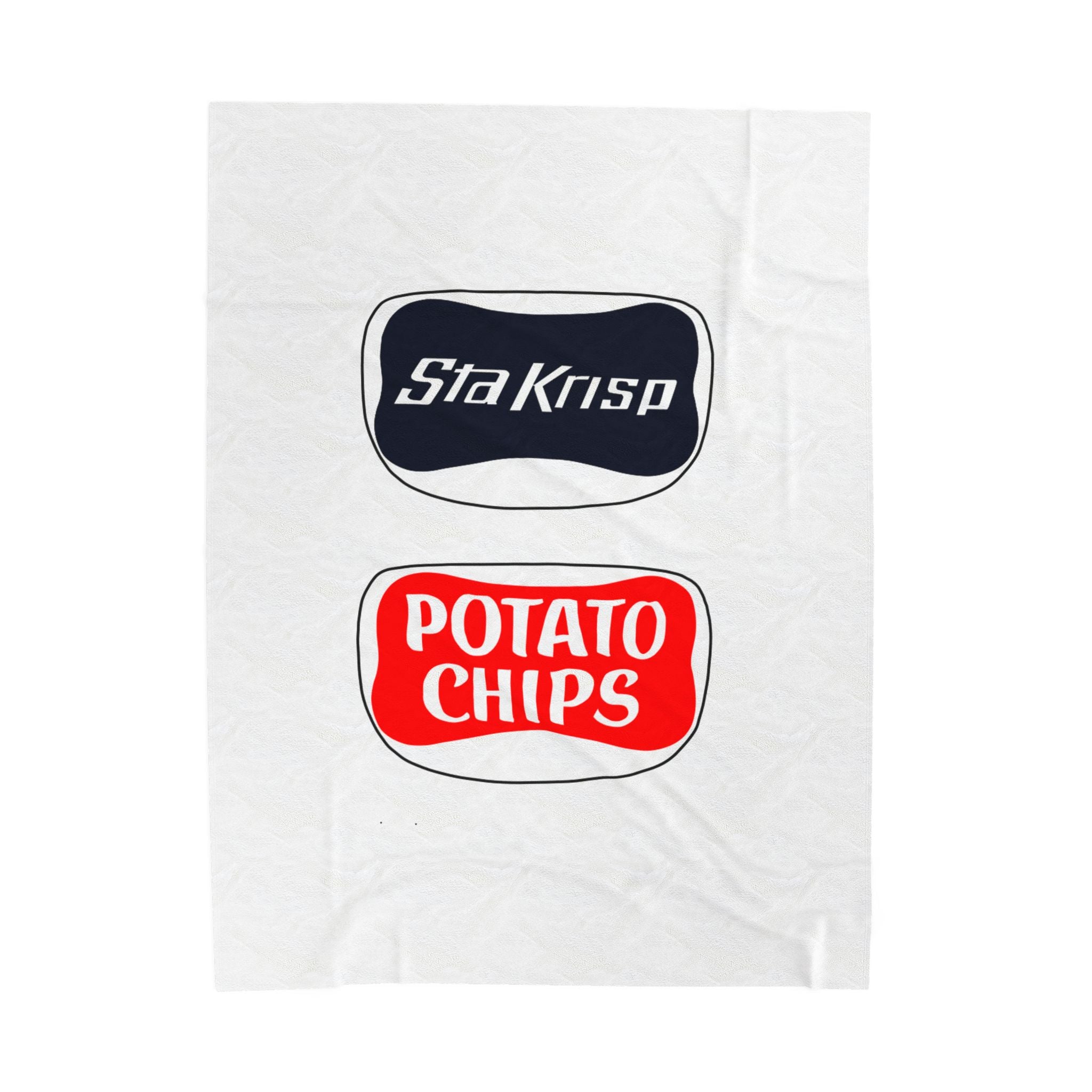 Potato Chips Logo Velveteen Plush Blanket — Retro Snack Brand Design