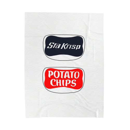 Potato Chips Logo Velveteen Plush Blanket — Retro Snack Brand Design