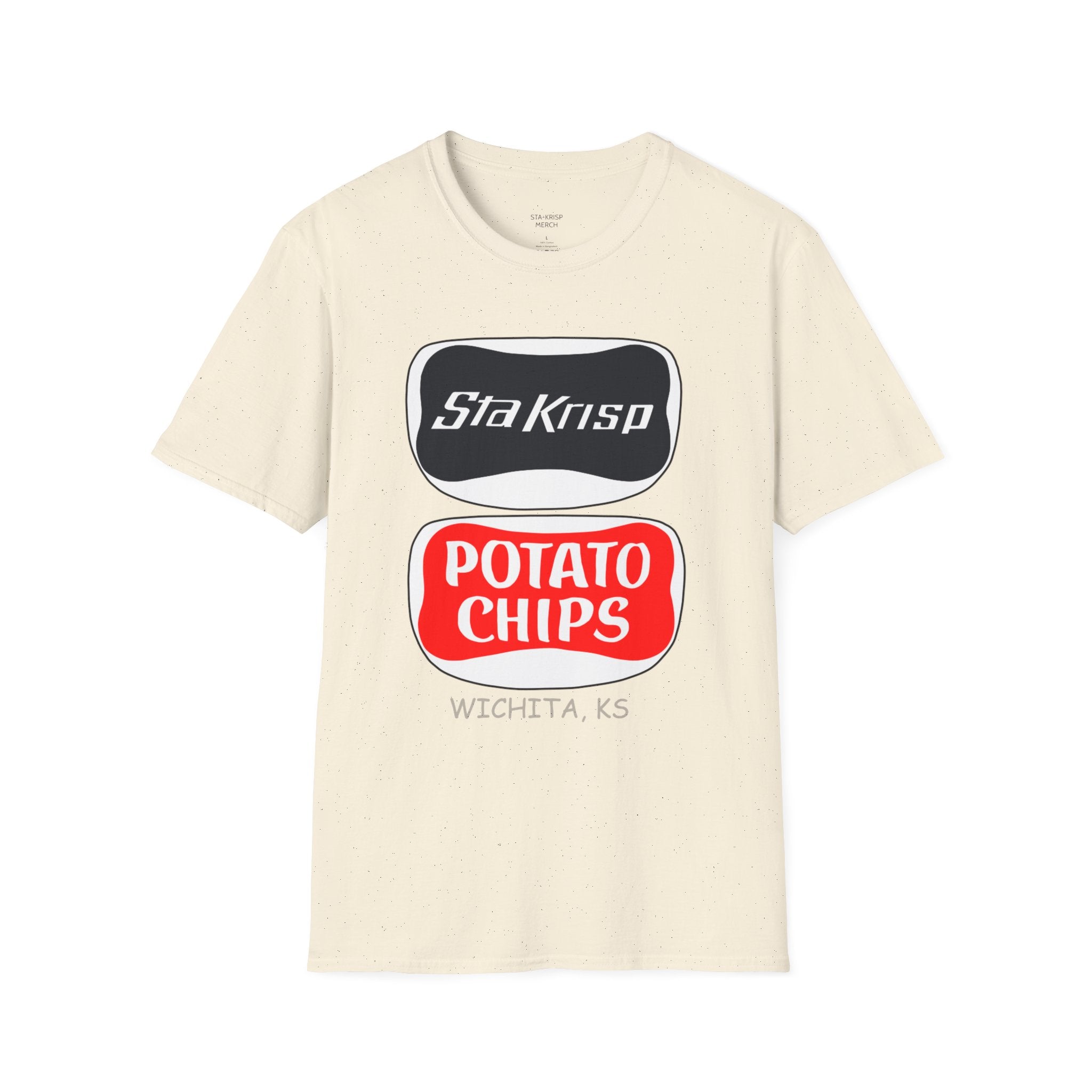 T-Shirt — 'StaKrisp Potato Chips' Retro Snack Logo Tee