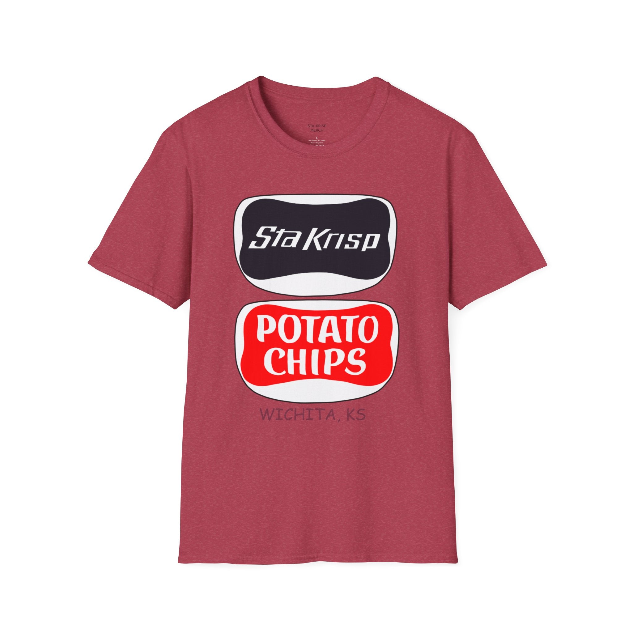T-Shirt — 'StaKrisp Potato Chips' Retro Snack Logo Tee
