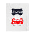 Potato Chips Logo Velveteen Plush Blanket — Retro Snack Brand Design