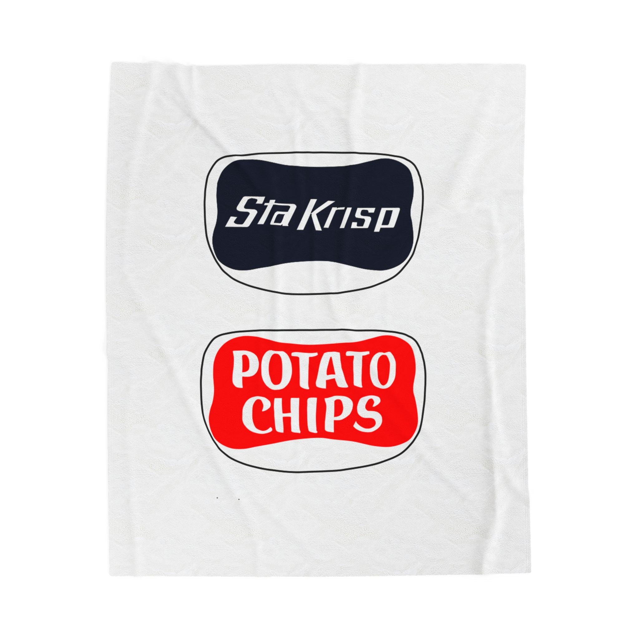 Potato Chips Logo Velveteen Plush Blanket — Retro Snack Brand Design