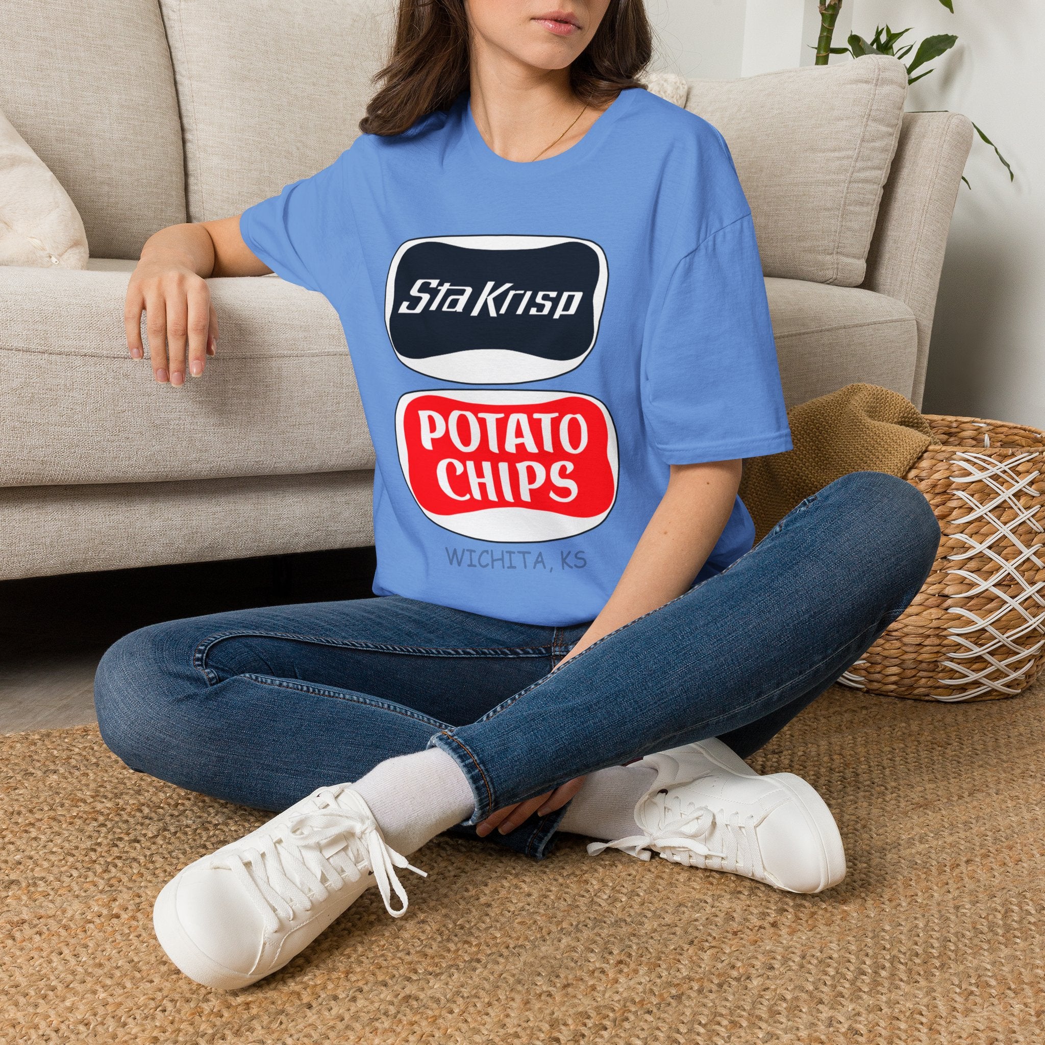 T-Shirt — 'StaKrisp Potato Chips' Retro Snack Logo Tee