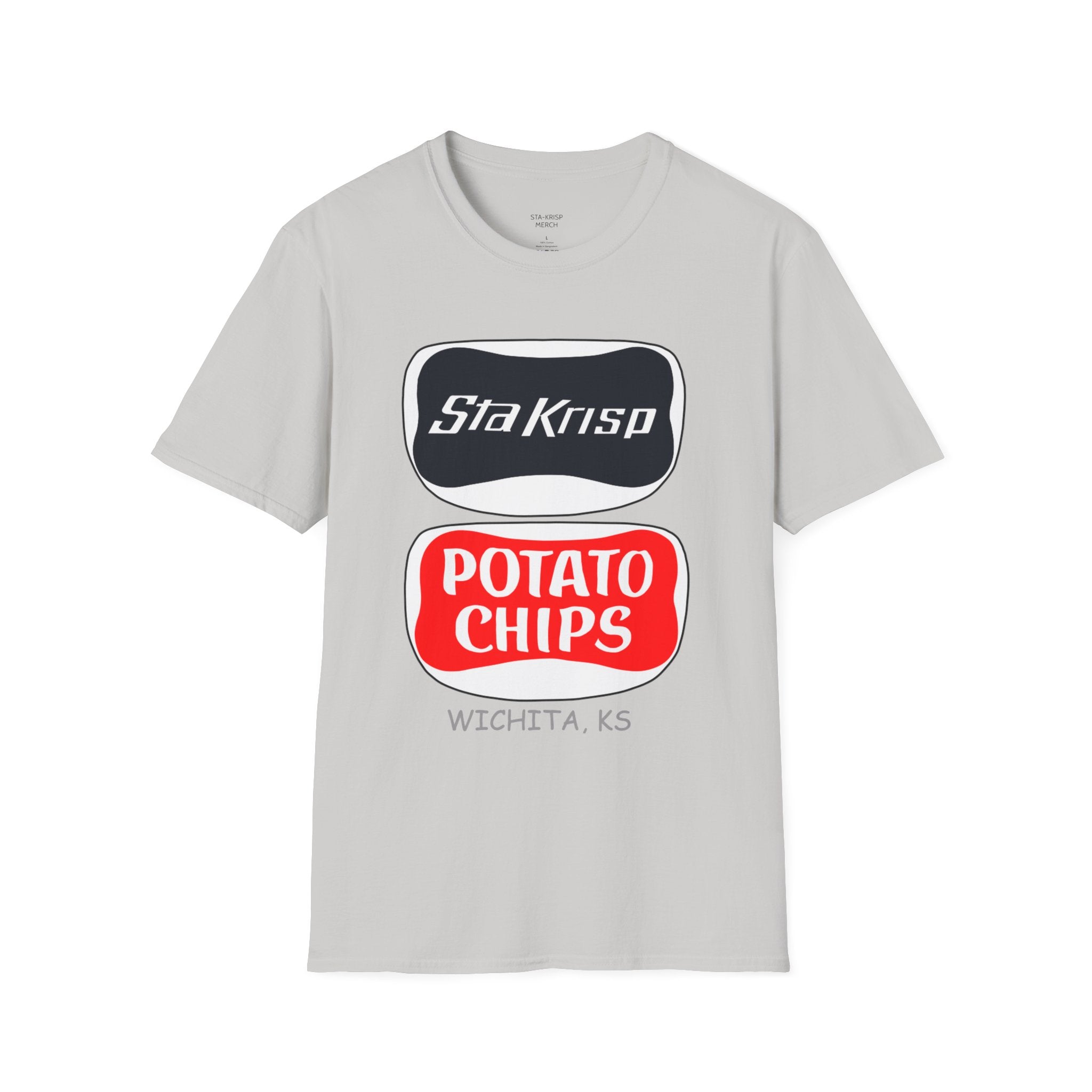 T-Shirt — 'StaKrisp Potato Chips' Retro Snack Logo Tee