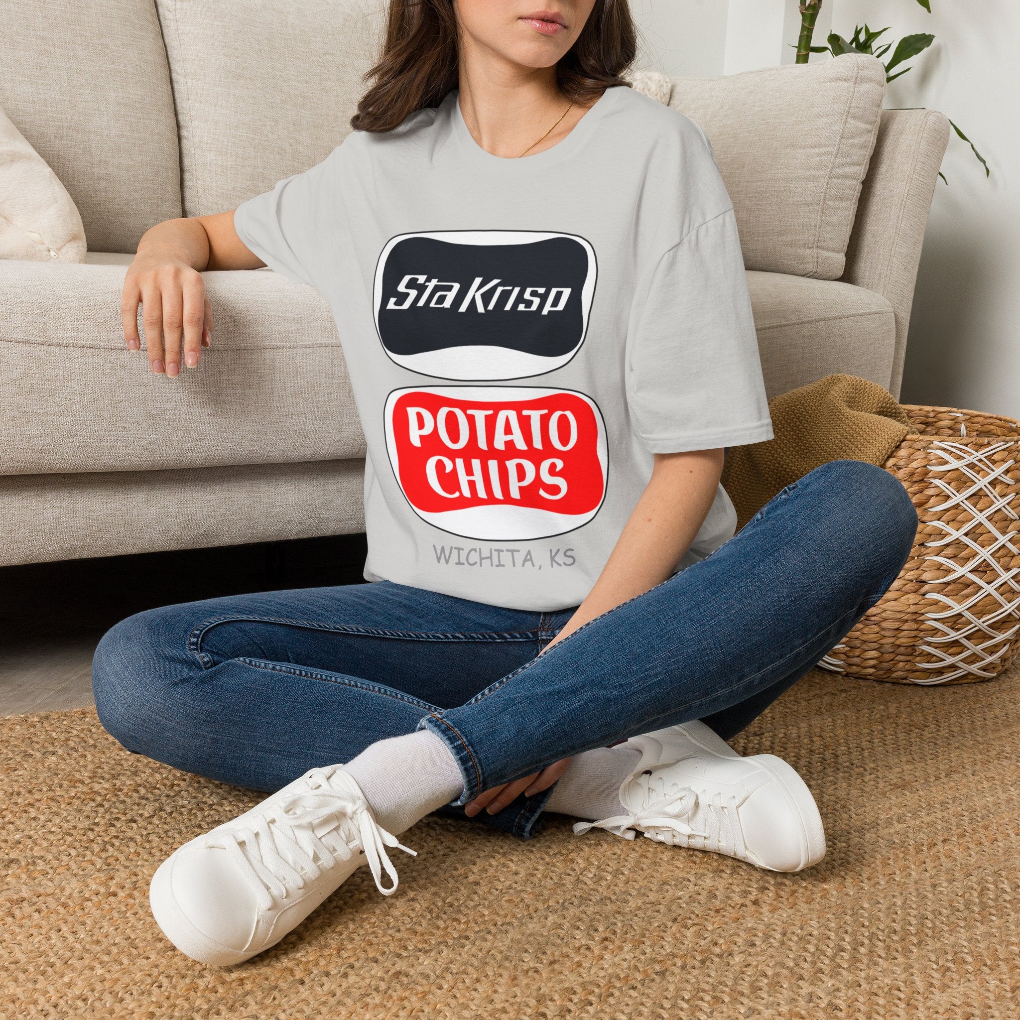 T-Shirt — 'StaKrisp Potato Chips' Retro Snack Logo Tee