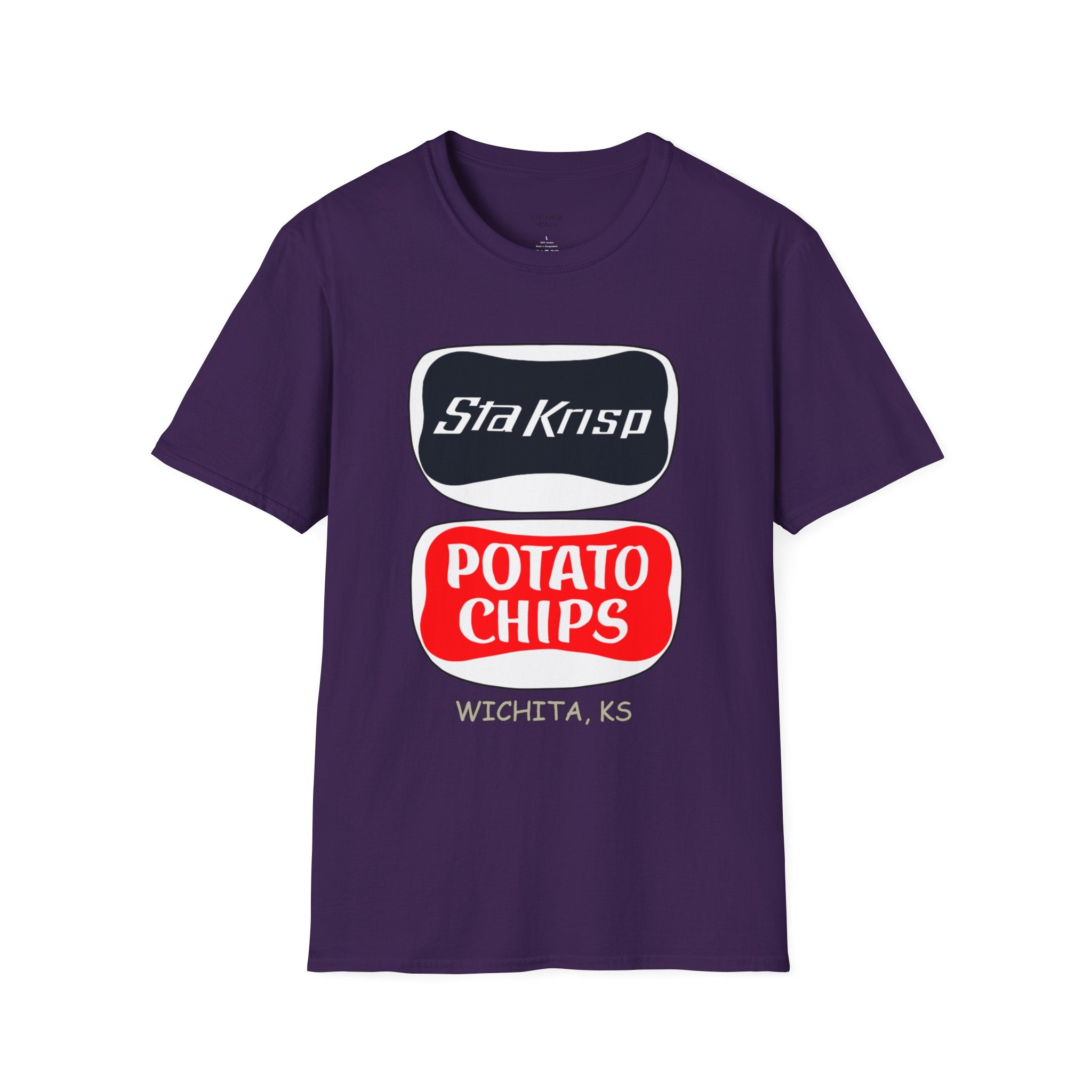 T-Shirt — 'StaKrisp Potato Chips' Retro Snack Logo Tee