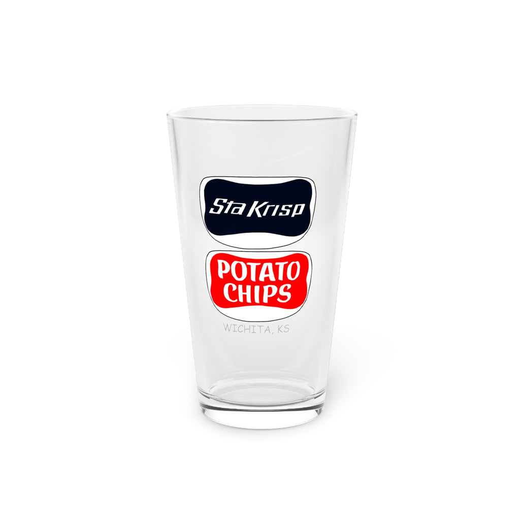 Pint Glass — Retro 'StaKrisp Potato Chips' Logo Beer Glass, 16oz