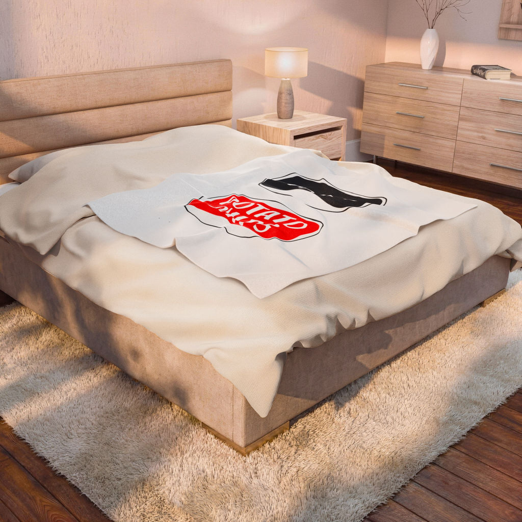 Potato Chips Logo Velveteen Plush Blanket — Retro Snack Brand Design