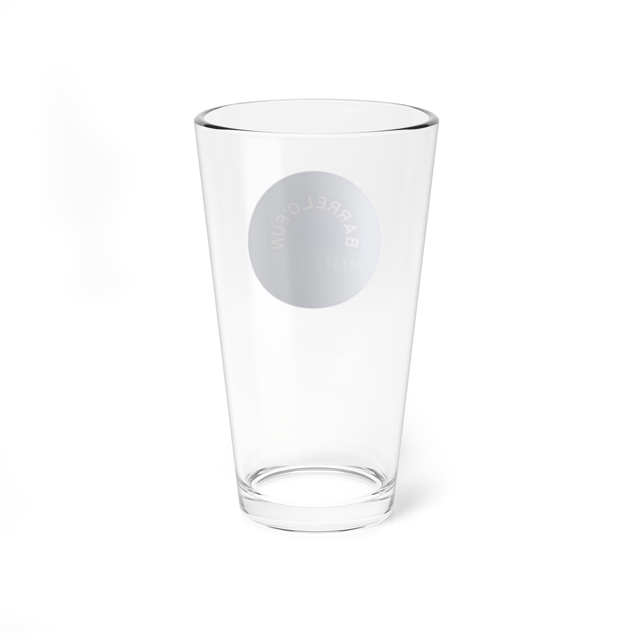Mixing Glass — 16oz Branded Barware (Barrel of Fun Potato Chips Logo)