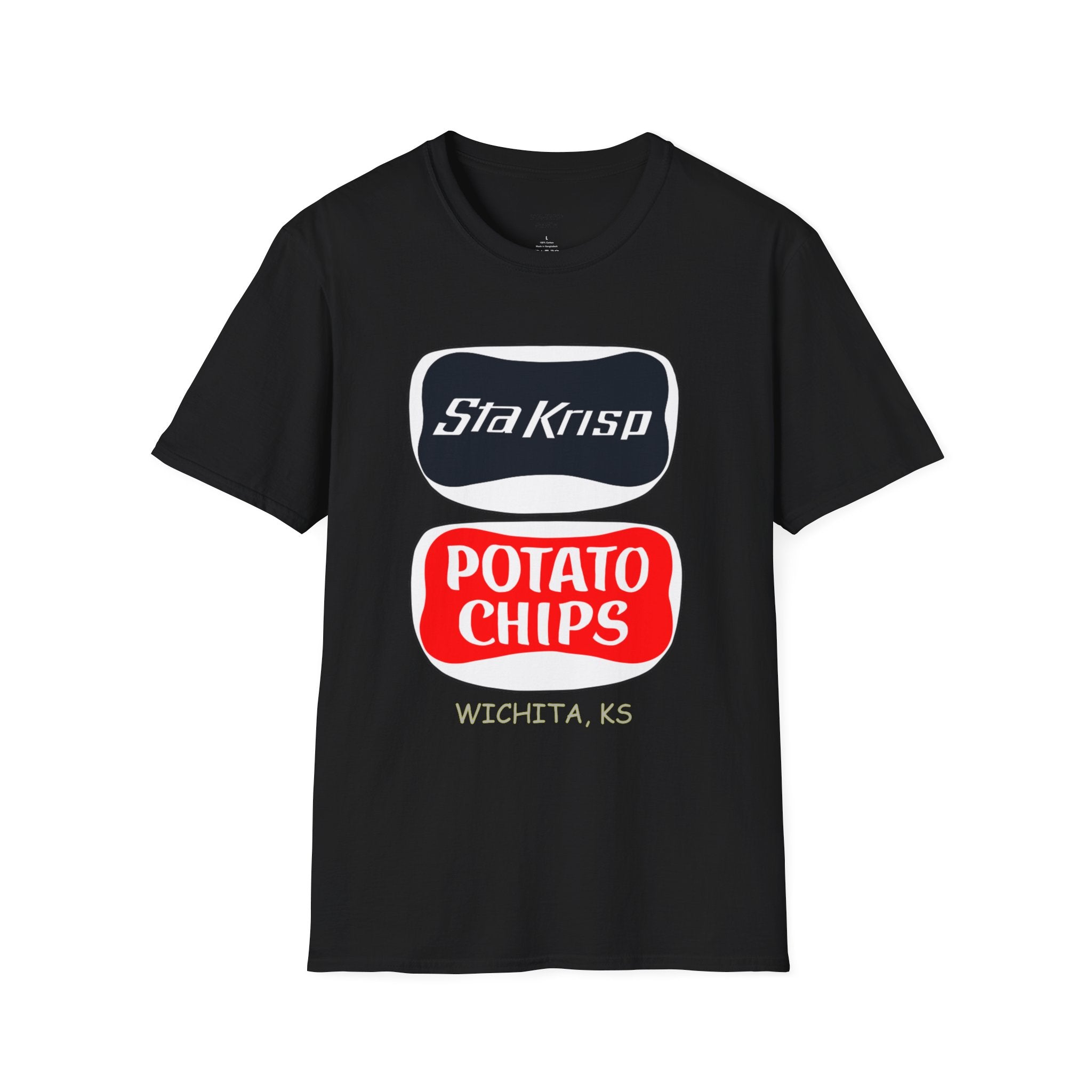 T-Shirt — 'StaKrisp Potato Chips' Retro Snack Logo Tee