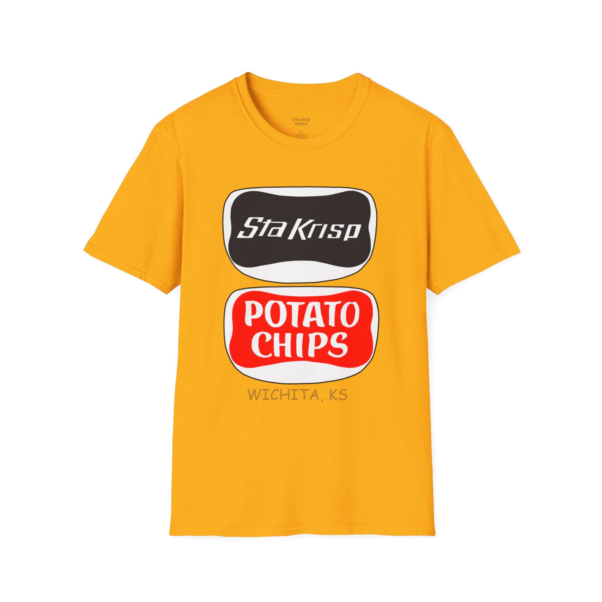 T-Shirt — 'StaKrisp Potato Chips' Retro Snack Logo Tee