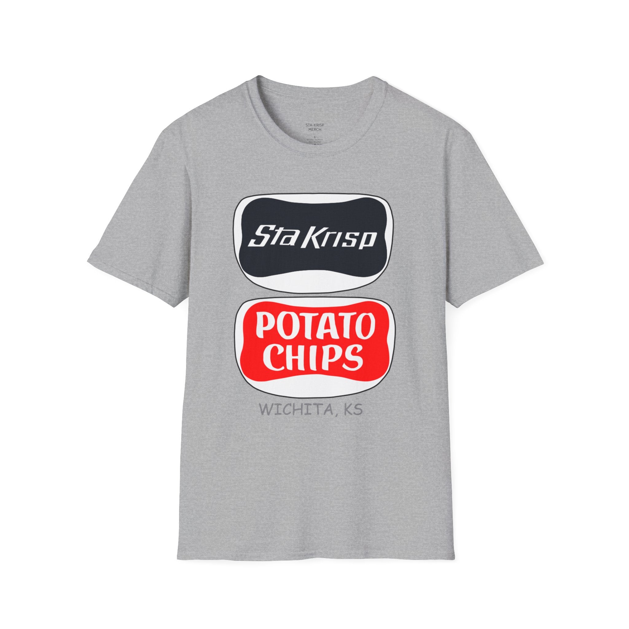 T-Shirt — 'StaKrisp Potato Chips' Retro Snack Logo Tee