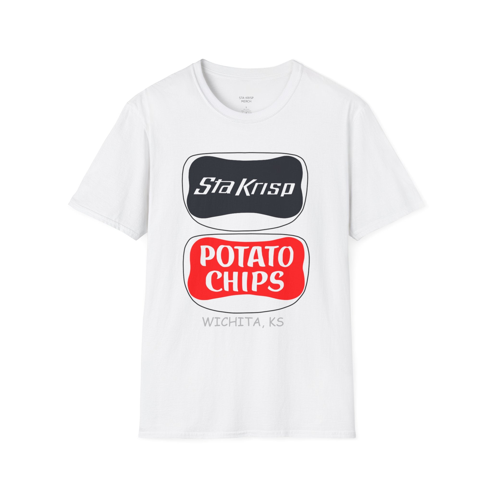 T-Shirt — 'StaKrisp Potato Chips' Retro Snack Logo Tee