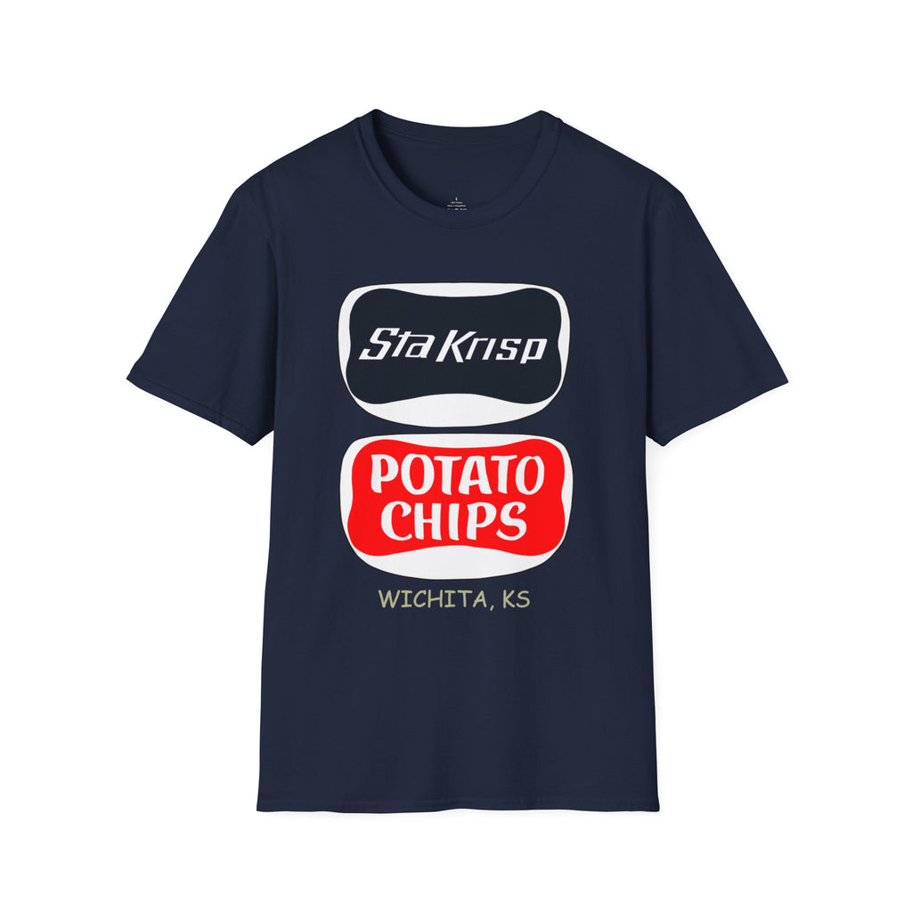 T-Shirt — 'StaKrisp Potato Chips' Retro Snack Logo Tee